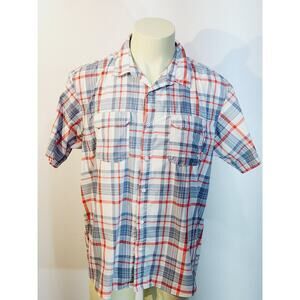 Columbia Plaid Short Sleeve Cotton Mens Casual Size XL Button Up Business